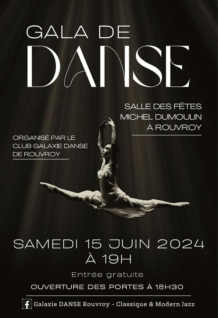 Samedi 15 juin, à 19h, salle des fêtes Michel Dumoulin, Gala de danse, organisé par le Club Galaxie Danse.