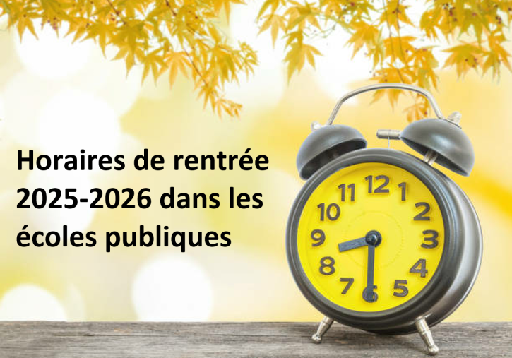 Horaires de rentrée 2025-2026